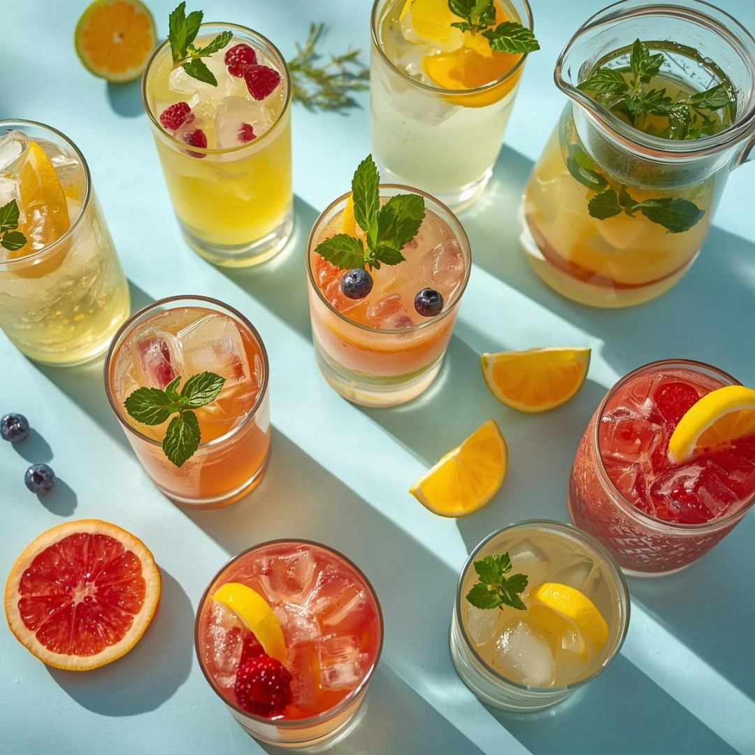 variety of nonalcoholic drinks