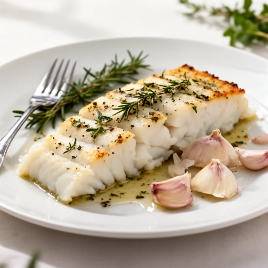 Baked Cod with Garlic Herbs
