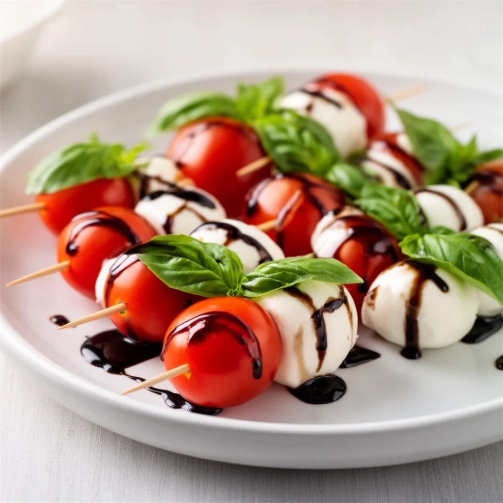 Caprese Skewers with Balsamic Glaze