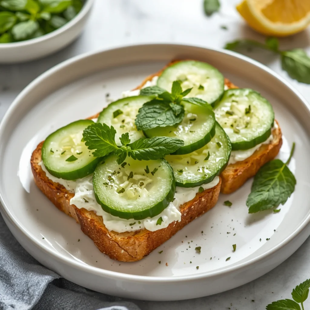 Cottage Cheese Cucumber Toast