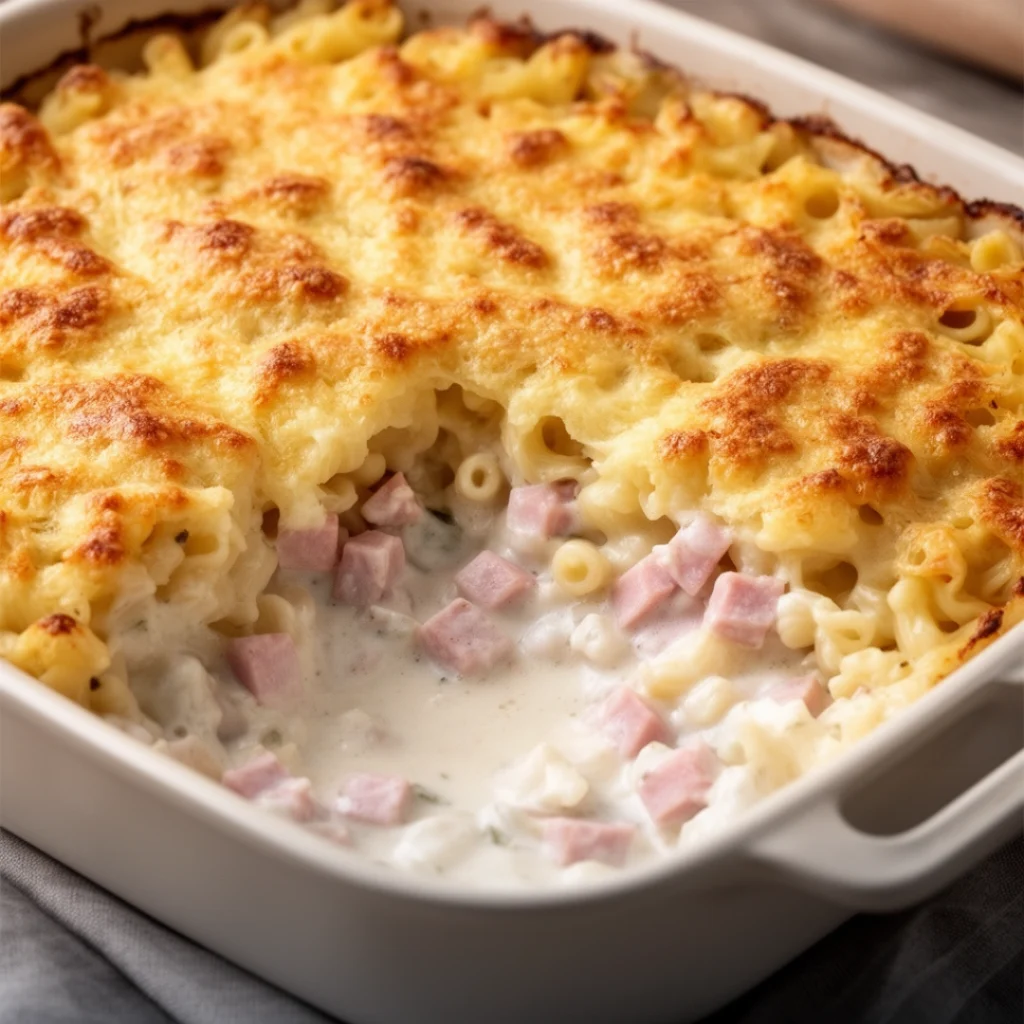 Creamy Ham Pasta Bake
