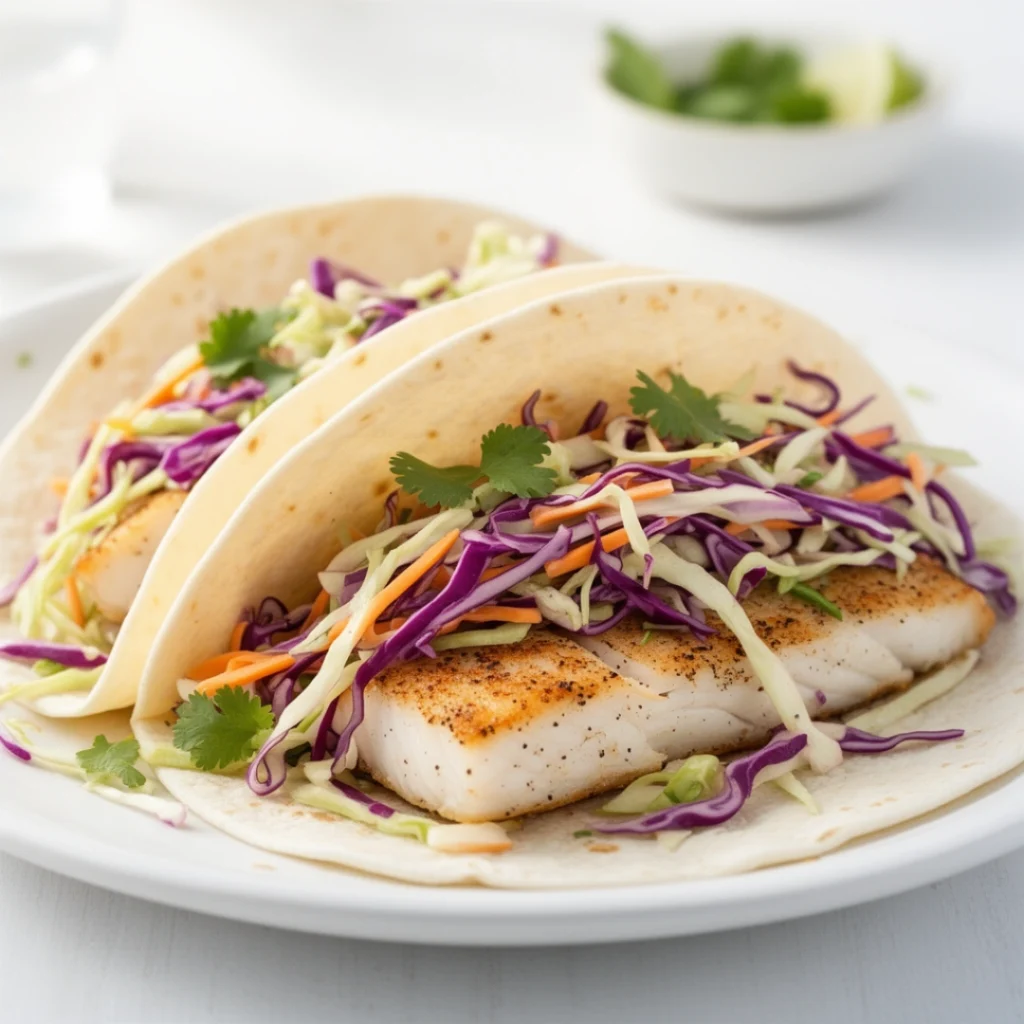 Fish Tacos with Cabbage Slaw