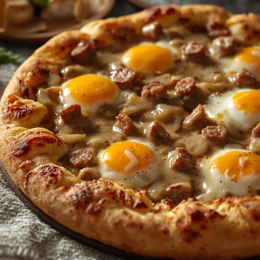 Sausage Gravy Breakfast Pizza