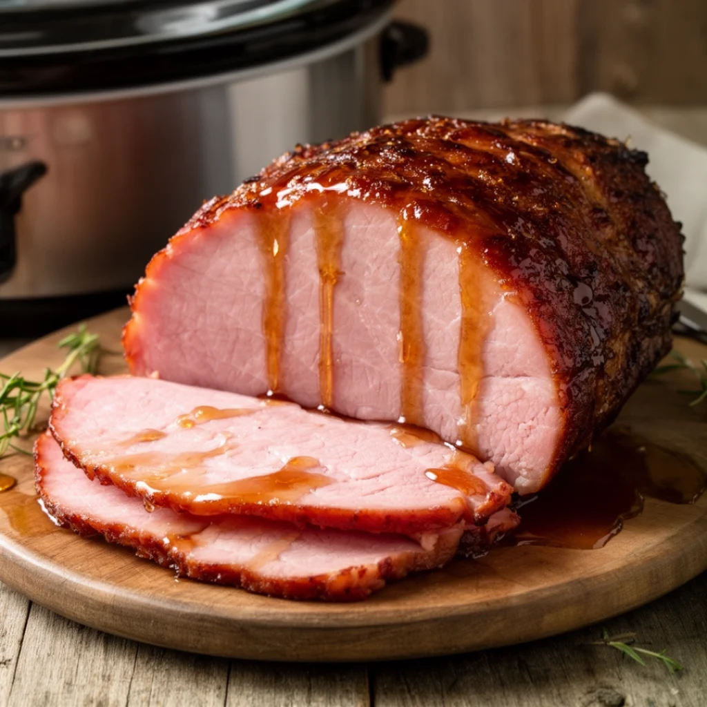 Slow Cooker Ham with Maple Syrup