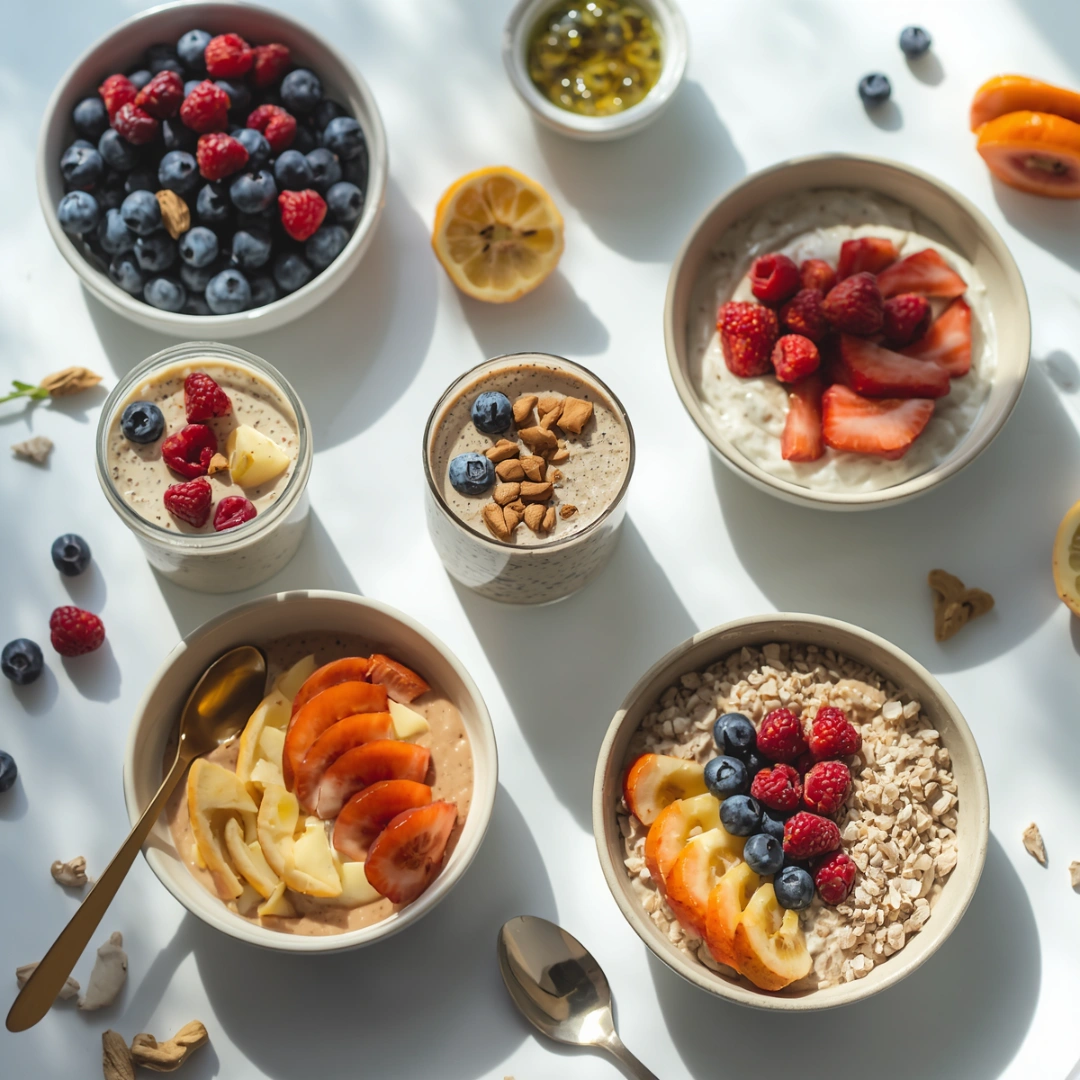 healthy breakfast setup featuring