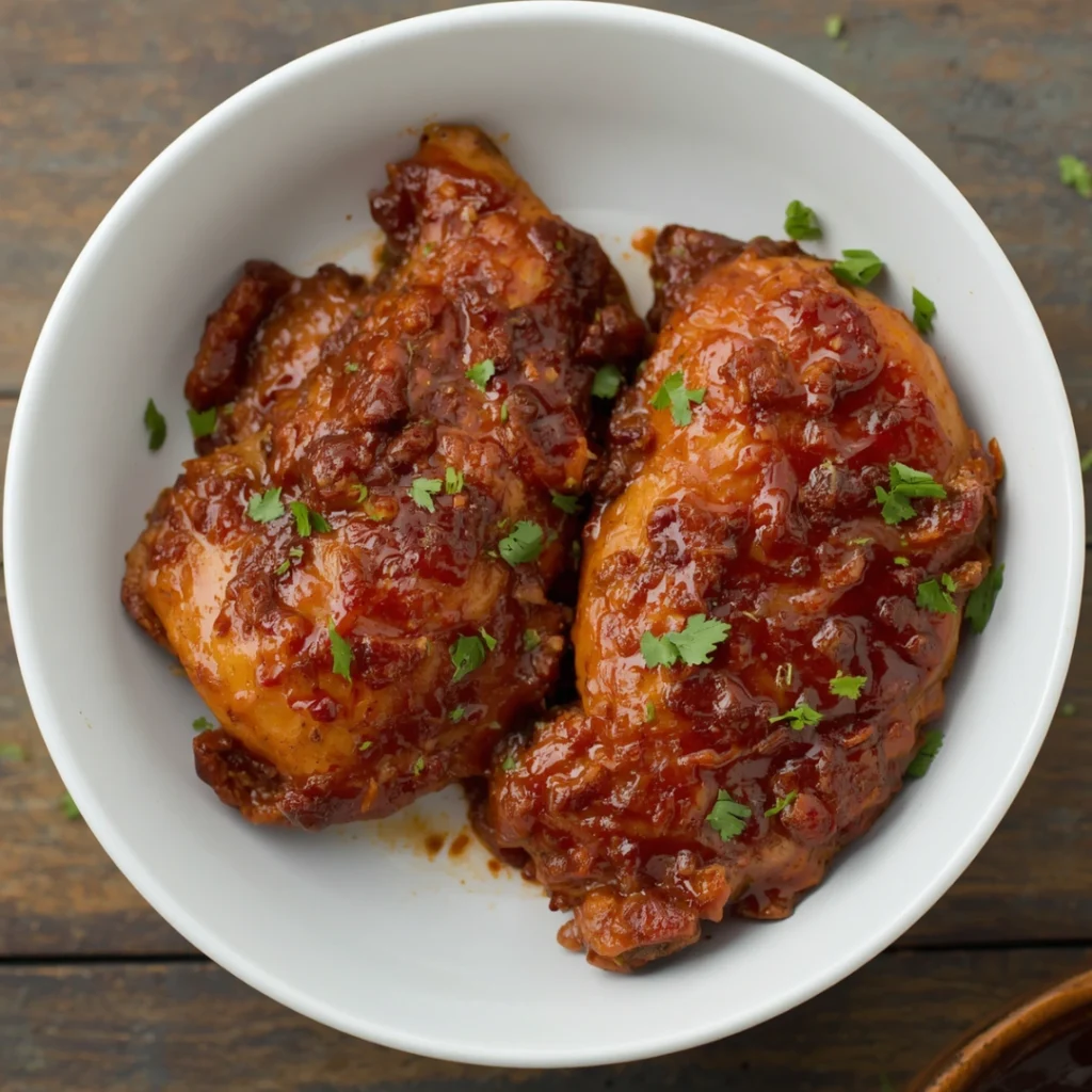 2. Crockpot BBQ Chicken Thighs