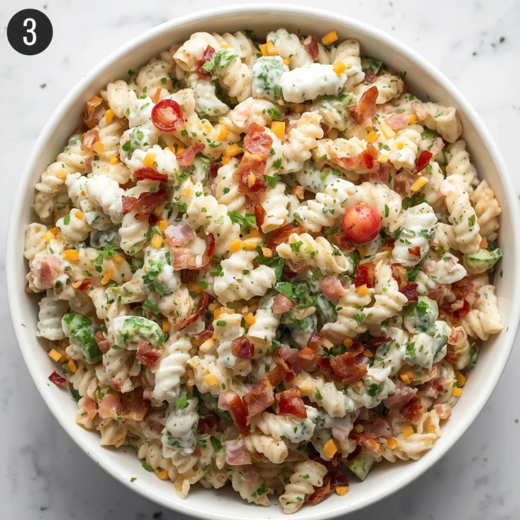 3. Bacon Ranch Pasta Salad