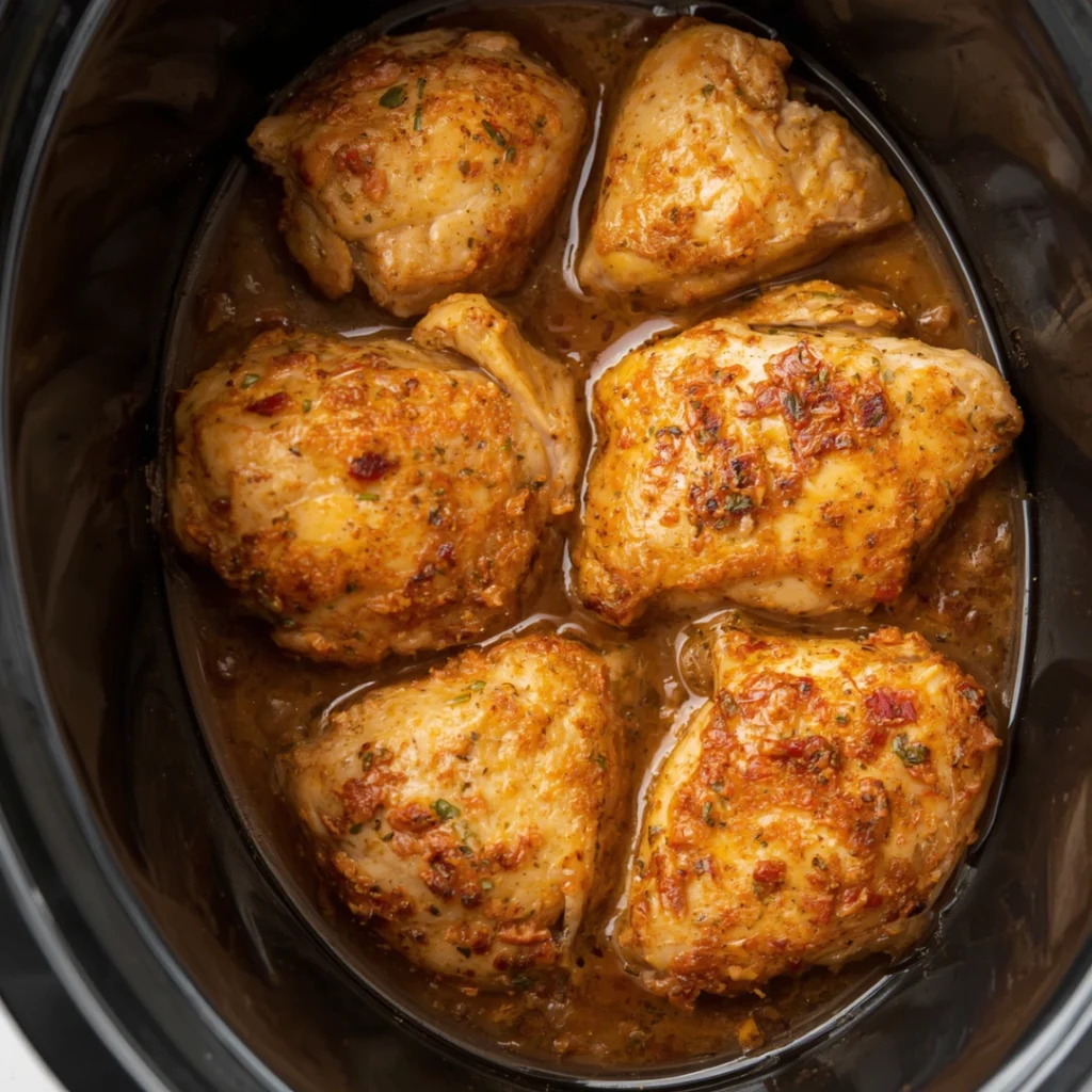 3. Crockpot Garlic Butter Chicken Thighs