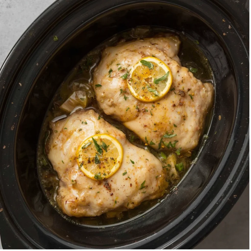 4. Crockpot Lemon Herb Chicken Thighs