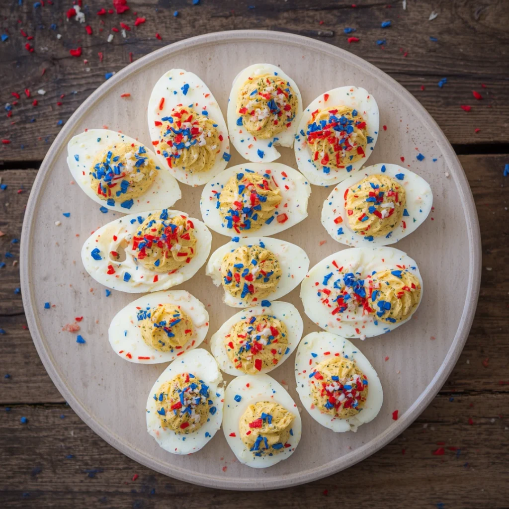 6. Patriotic Deviled Eggs