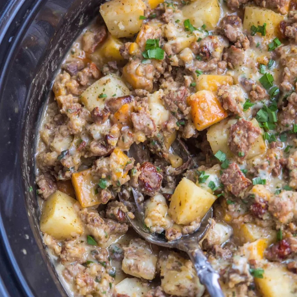 7. Crockpot Hamburger Potato Casserole