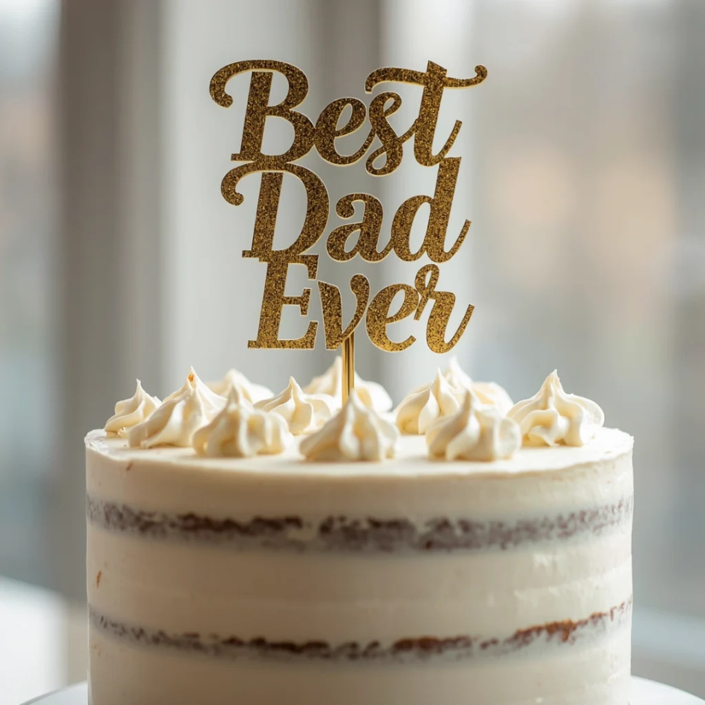 Best Dad Ever Acrylic Topper Cake