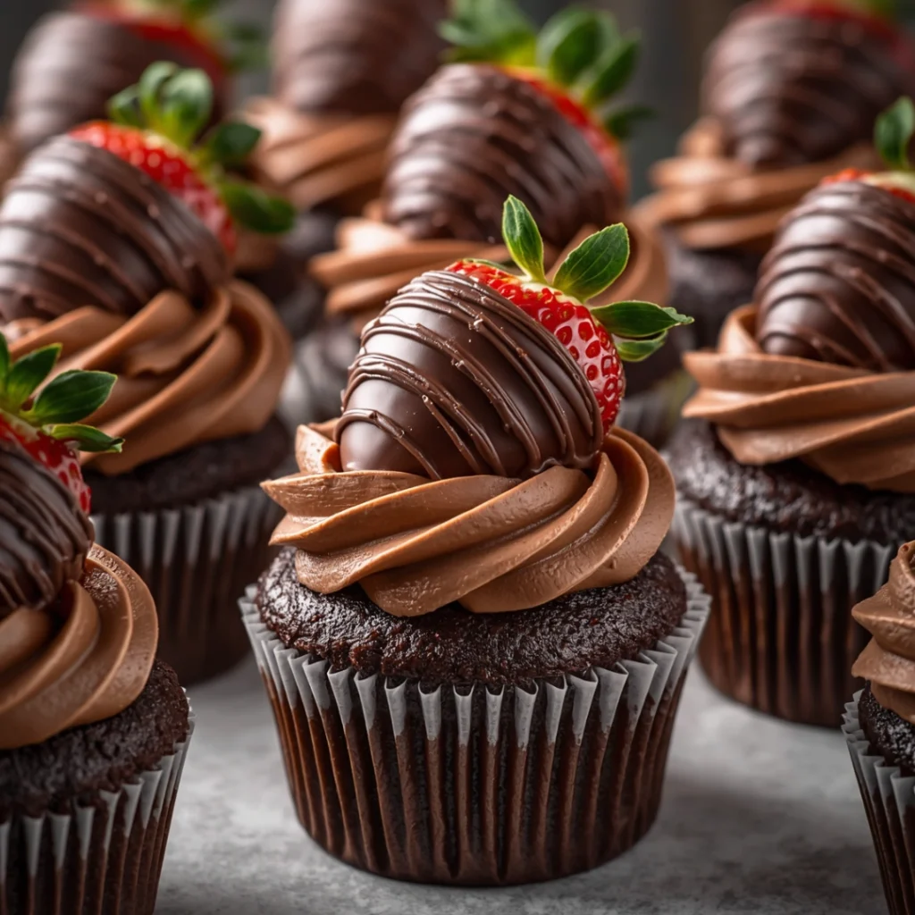 Chocolate Covered Strawberry Cupcakes