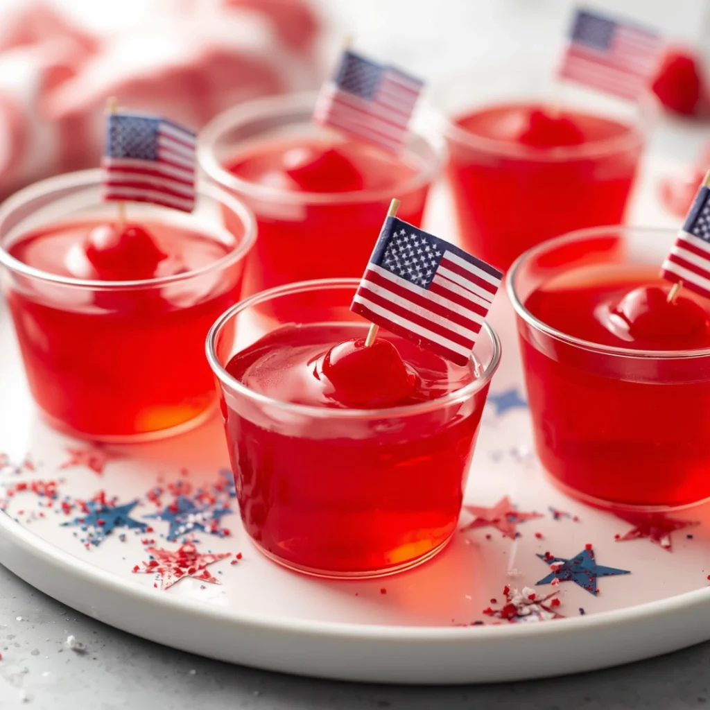Firecracker Cherry Jello Shots