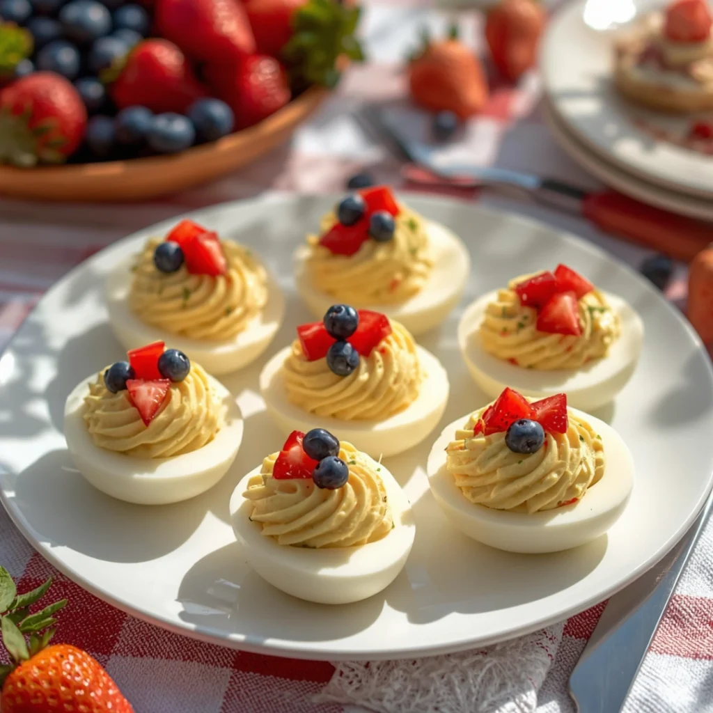 Fourth of July Deviled Eggs