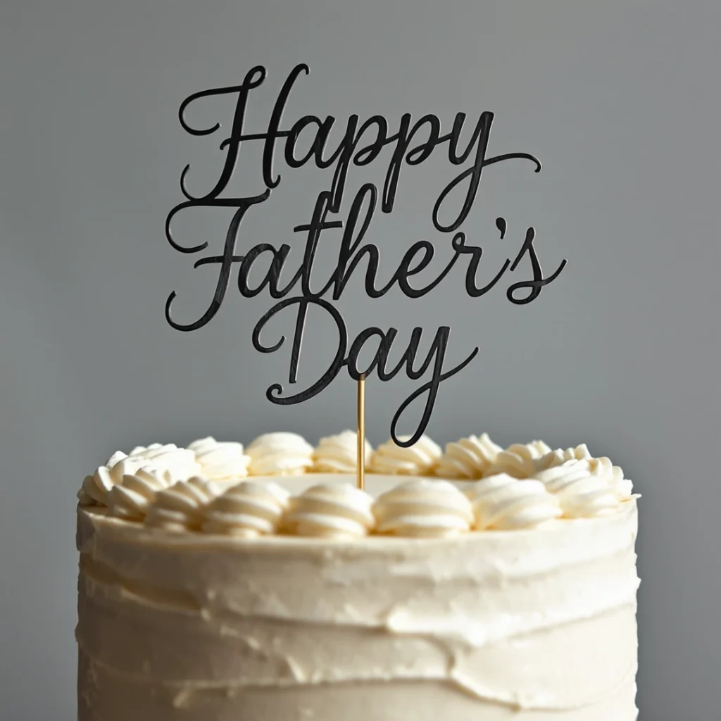 Happy Fathers Day Script Topper Cake
