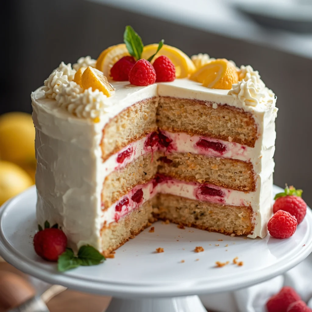 Lemon Raspberry Layer Cake