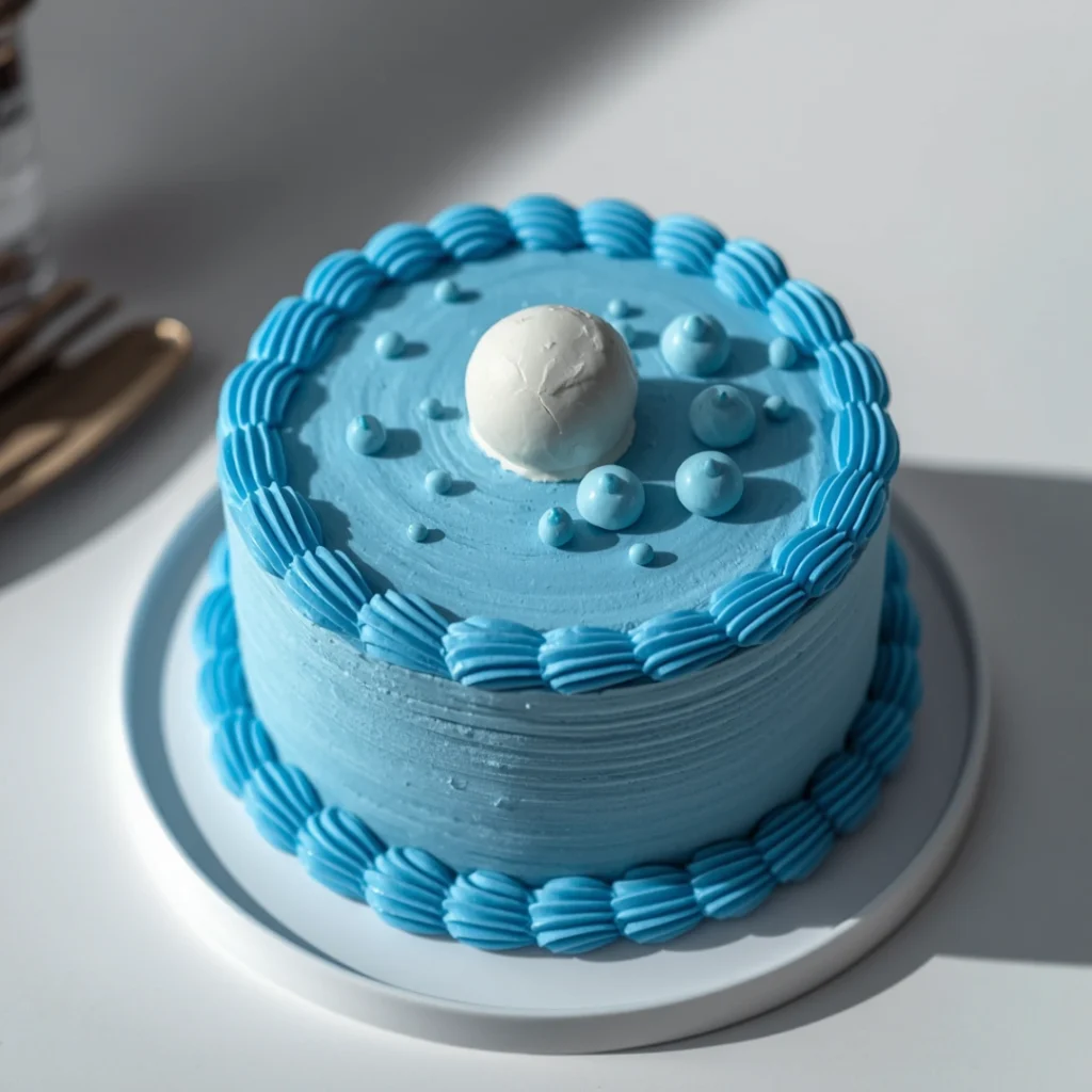 Minimalist Blue Bento Cake
