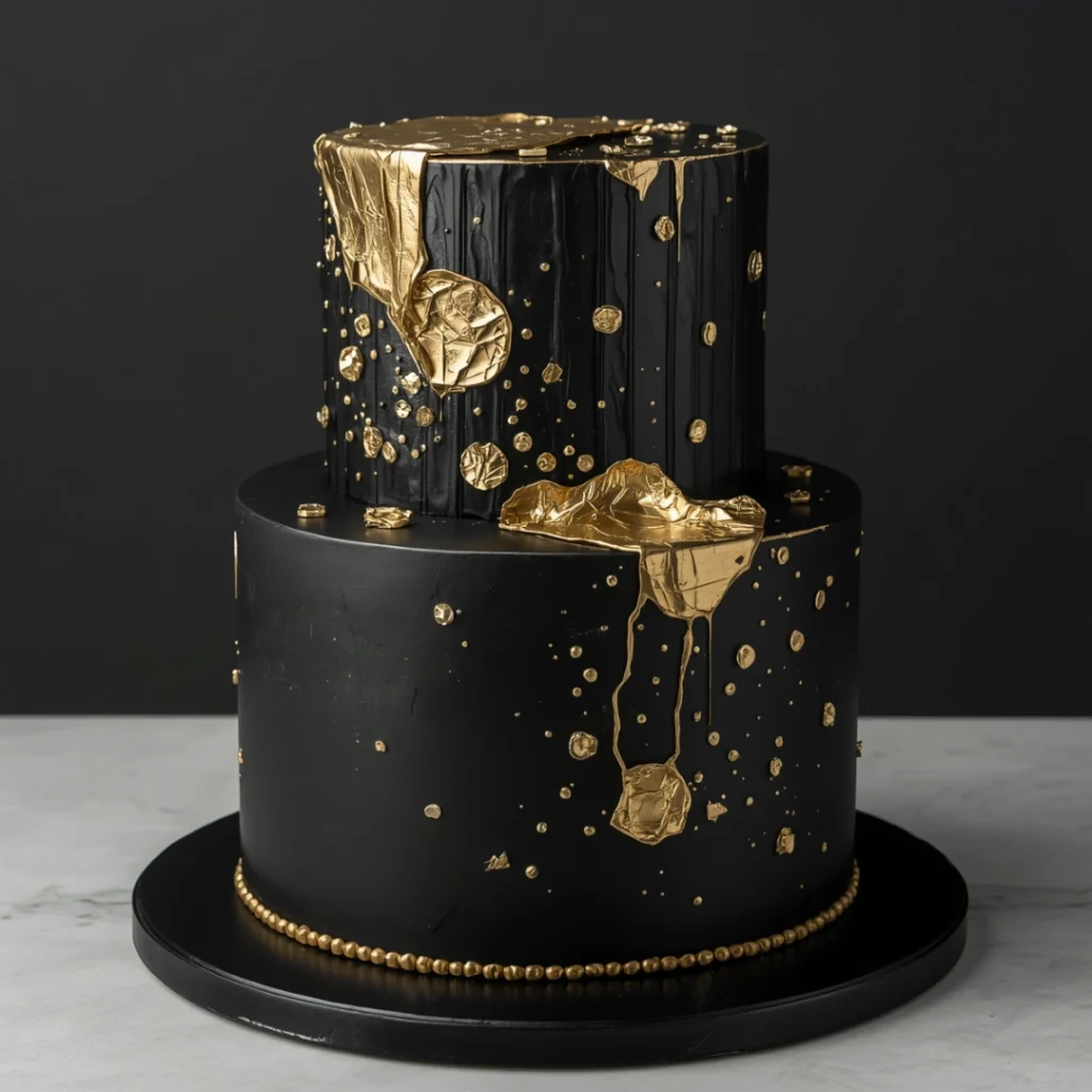 Modern Black and Gold Cake