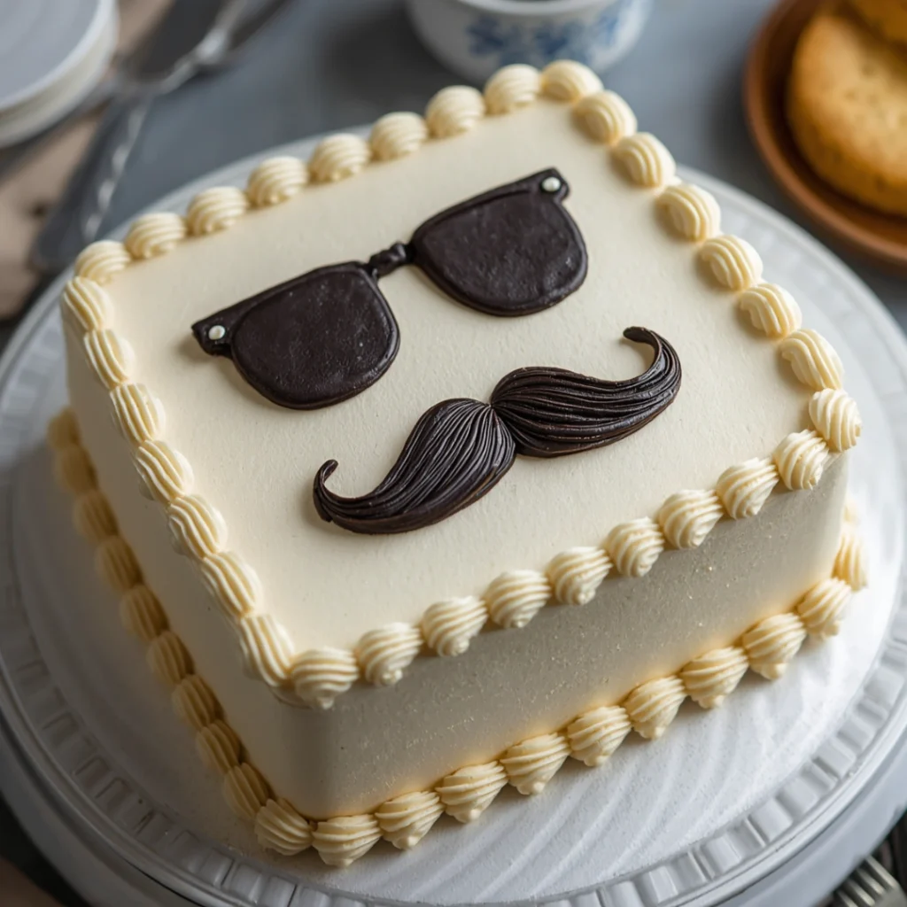 Mustache Lunch Box Cake
