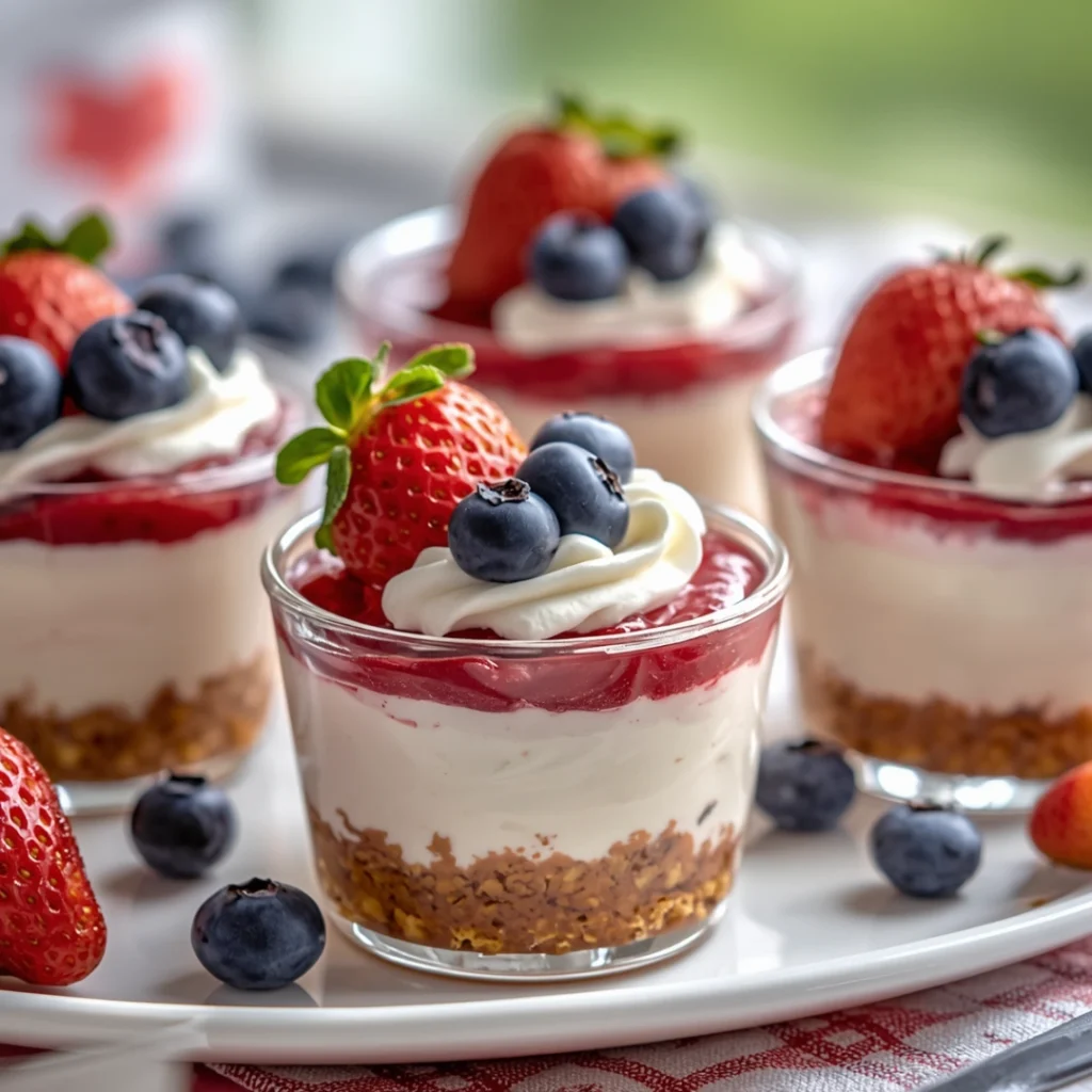 Patriotic Berry Cheesecake Cups