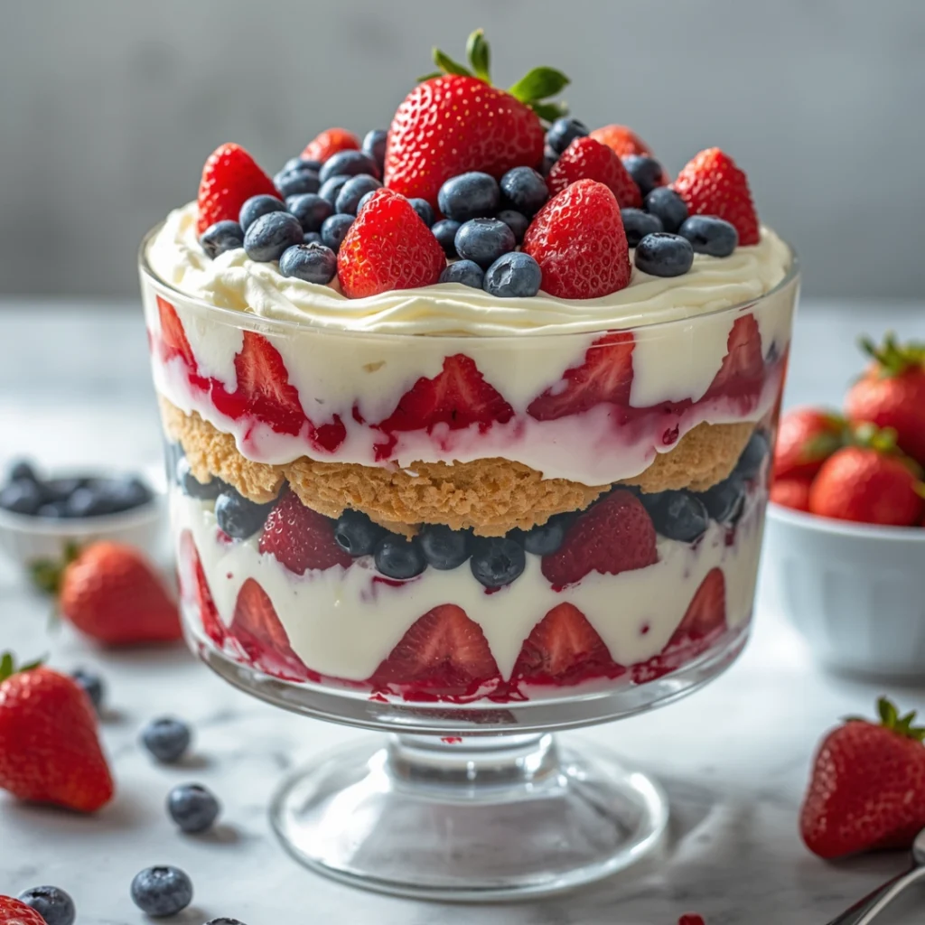 Patriotic Berry Trifle