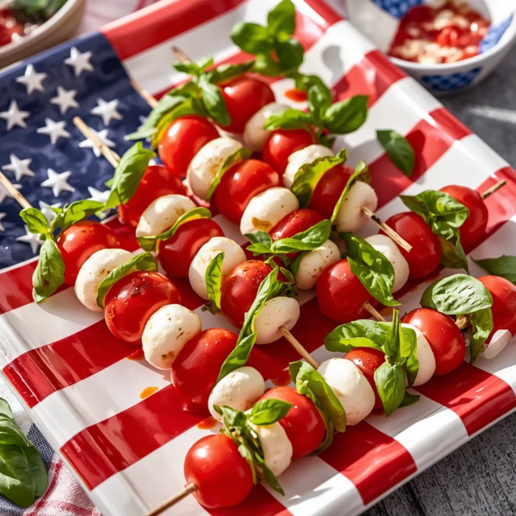 Patriotic Caprese Skewers
