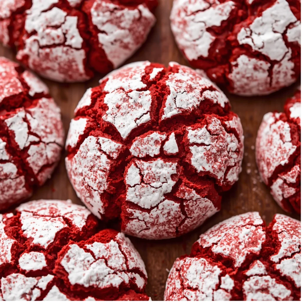 Red Velvet Crinkle Cookies