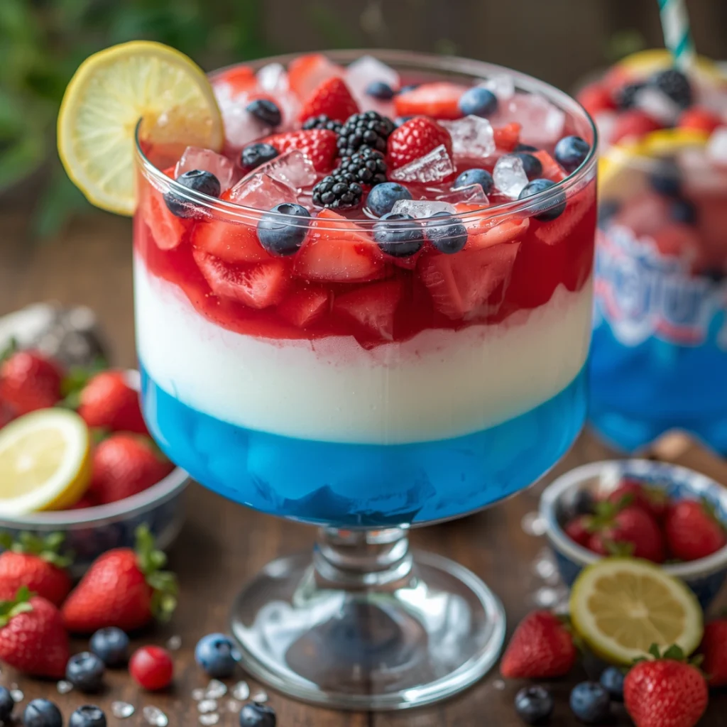 Red White Blue Layered Punch