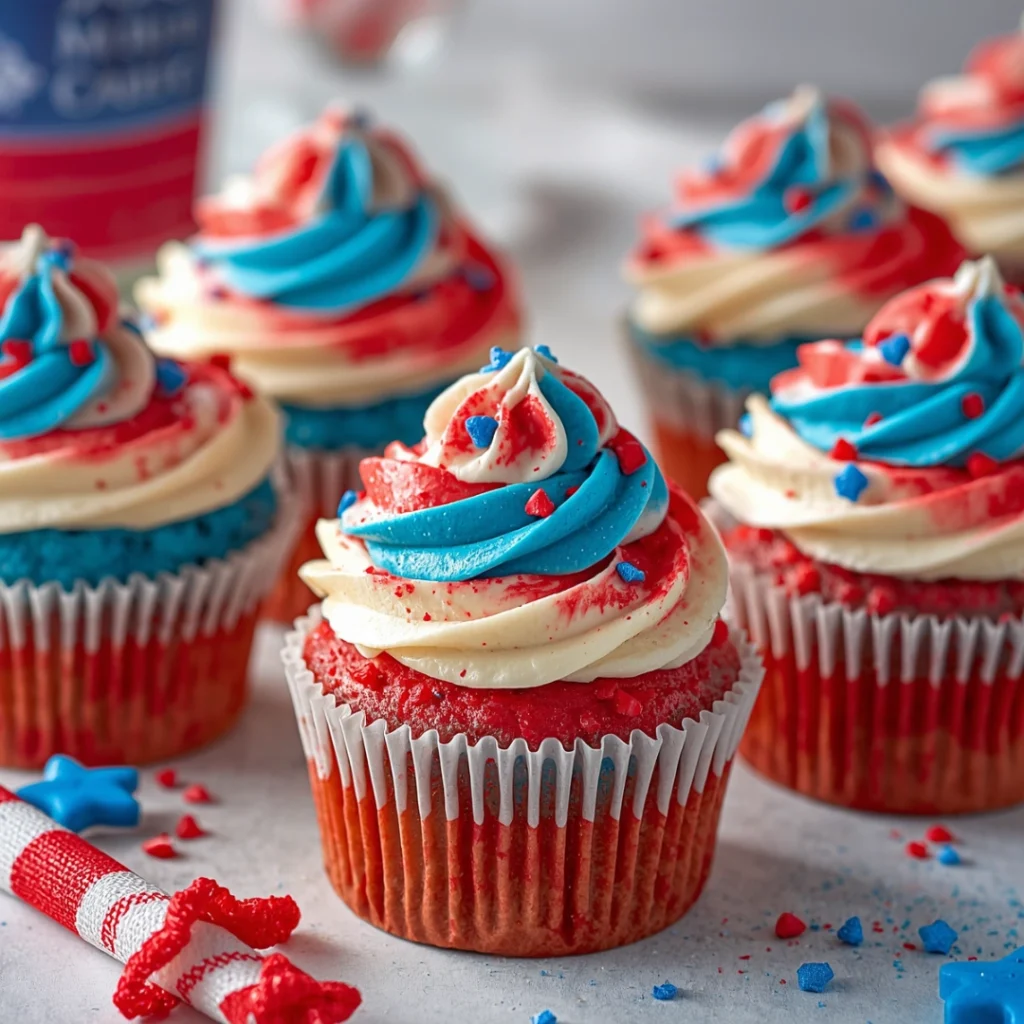Red White and Blue Cupcakes