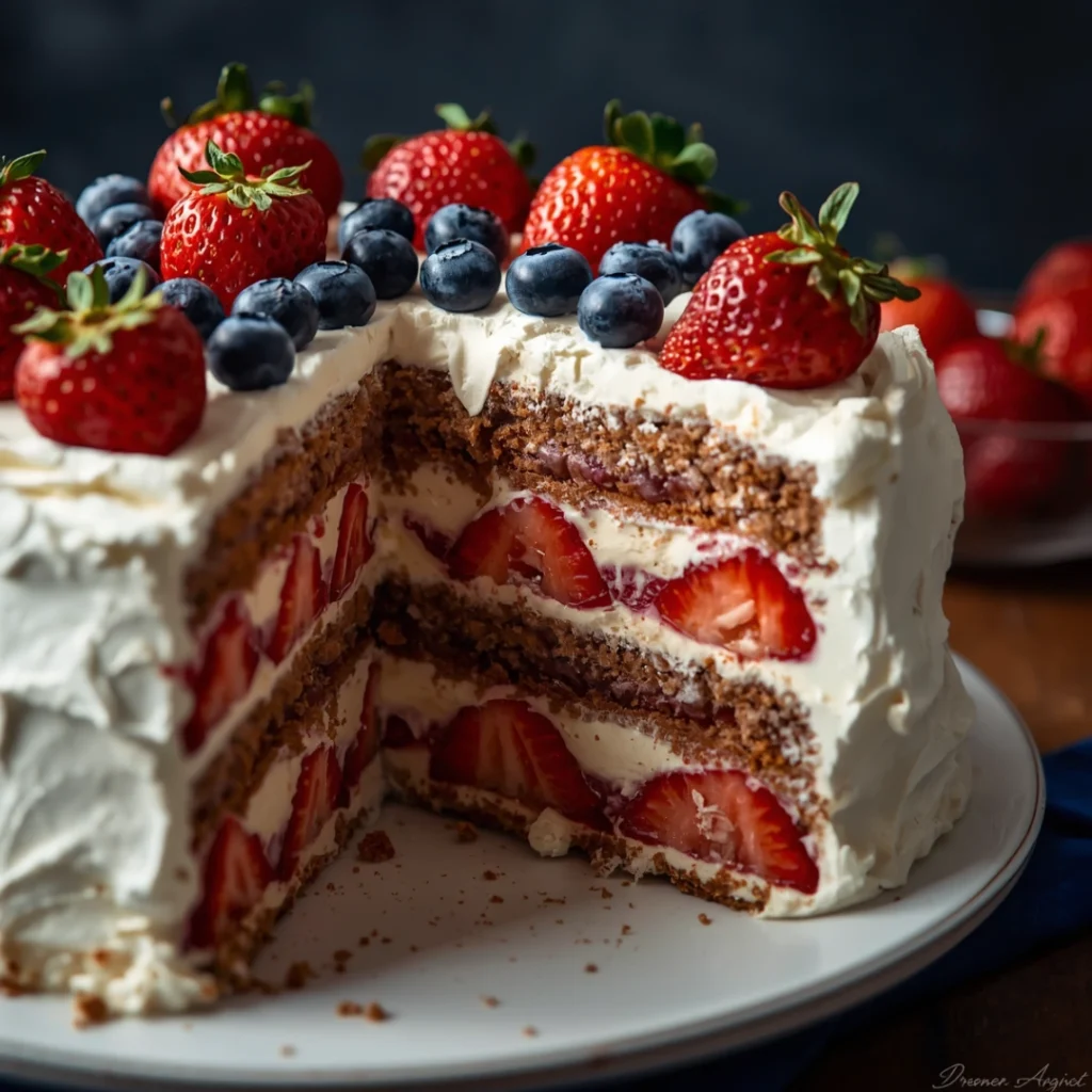 Red White and Blue Icebox Cake