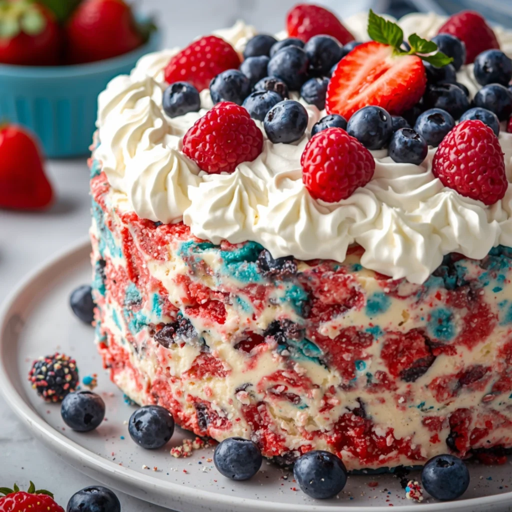 Red White and Blue Poke Cake