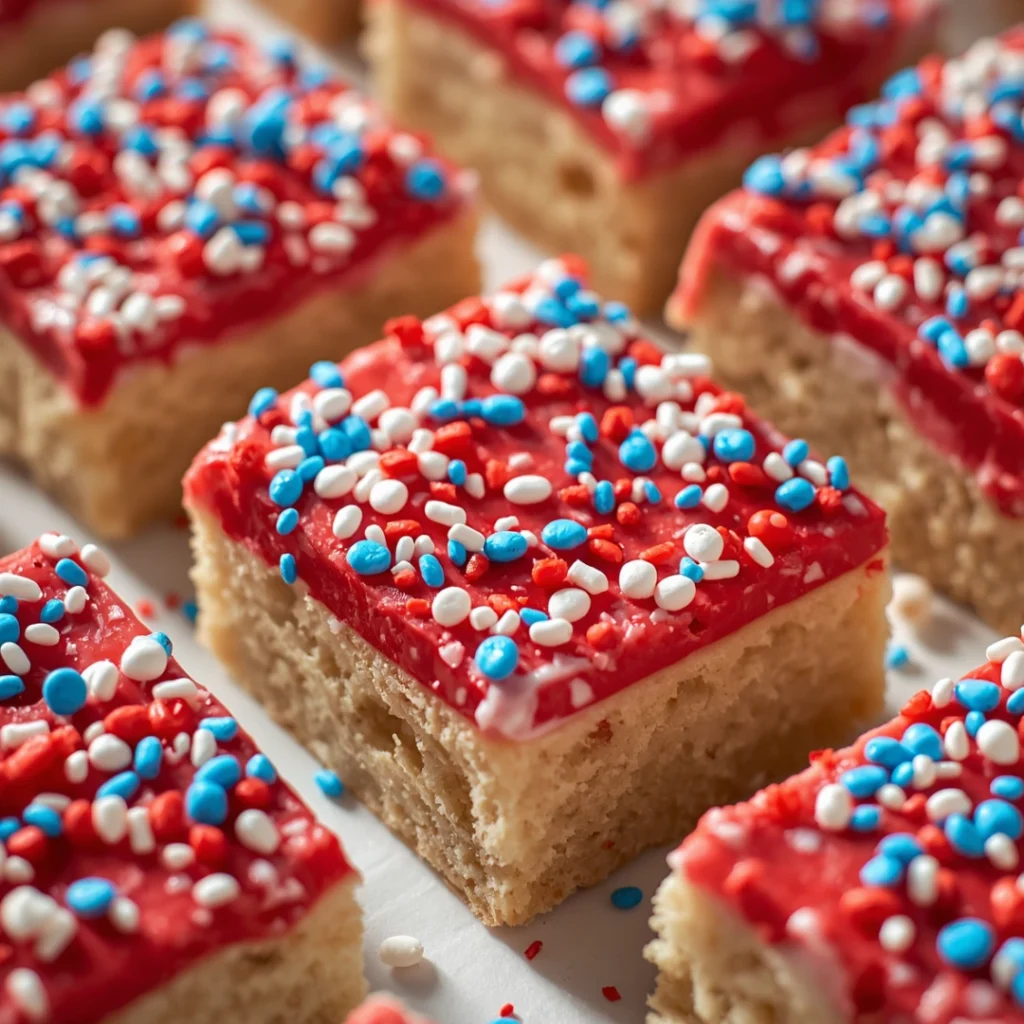 Red White and Blue Sugar Cookie Bars