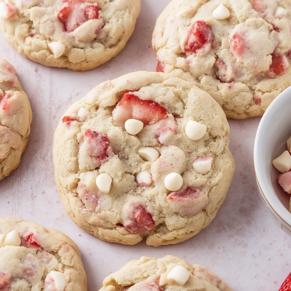 Strawberry White Chocolate Chip Cookies
