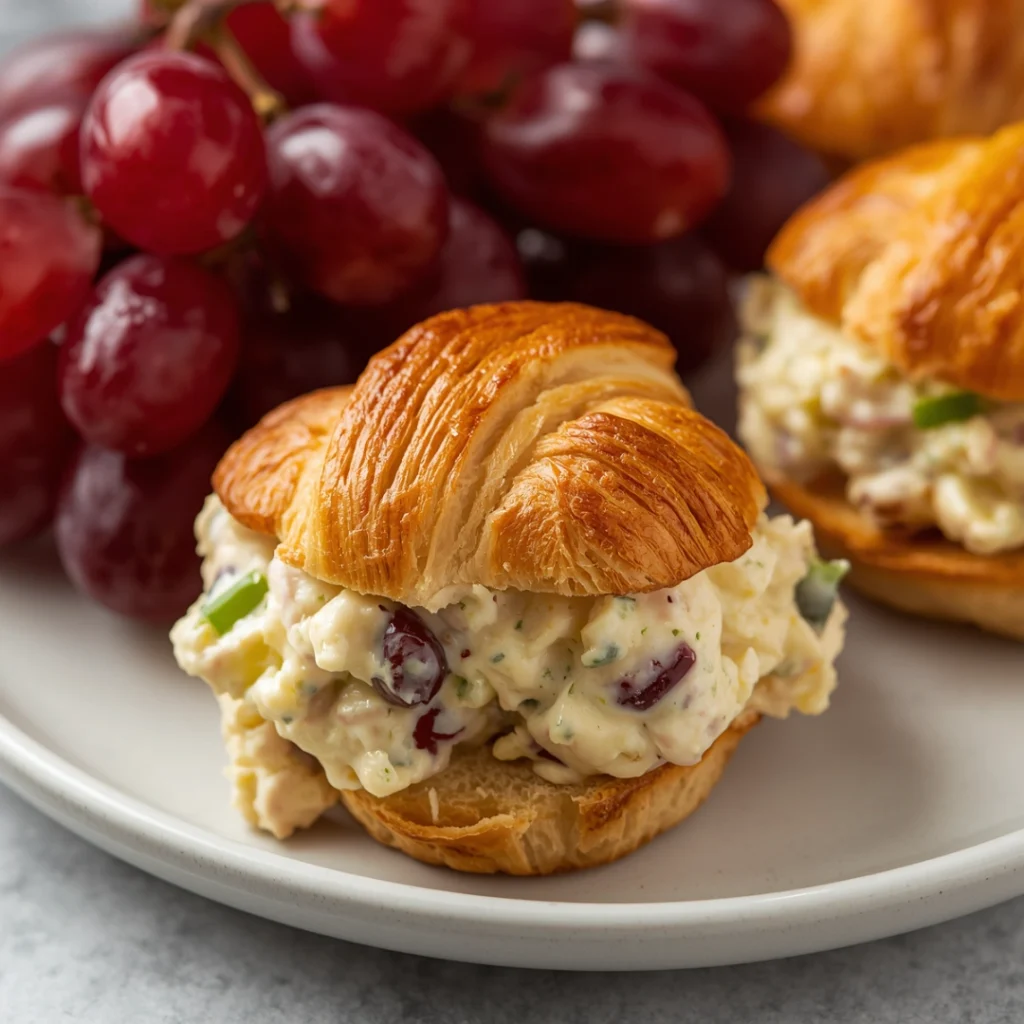 6. Mini Chicken Salad Croissant with Grapes