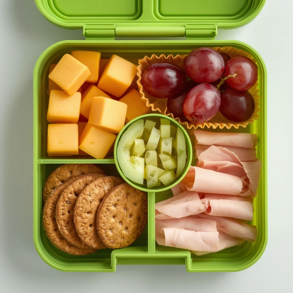 DIY Lunchable with Cheese Crackers Turkey