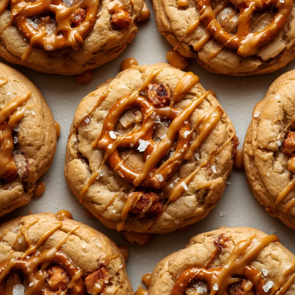 Salted Caramel Pretzel Cookies