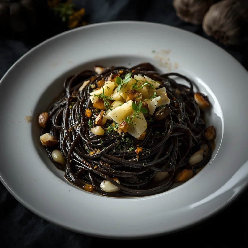 Black Garlic Spaghetti