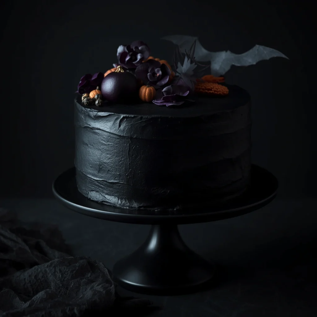 Black Velvet Halloween Cake