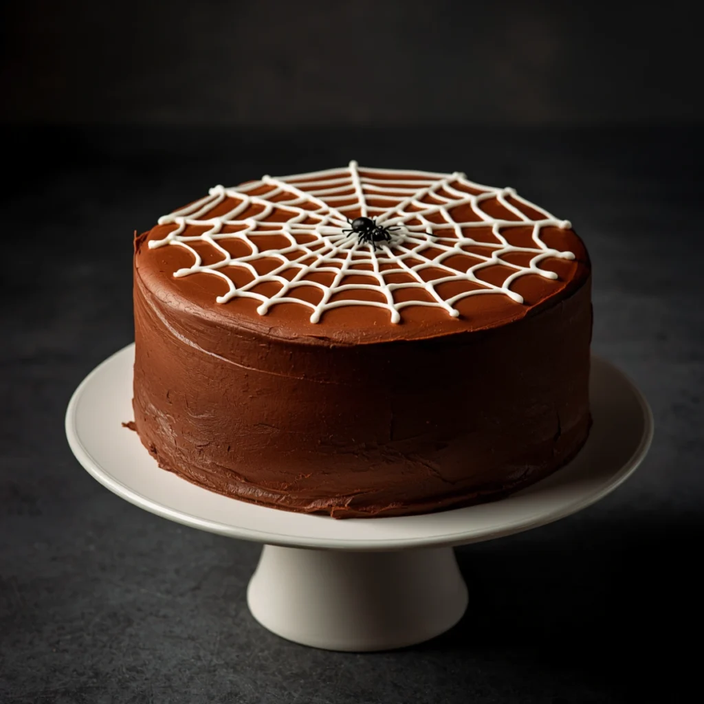 Chocolate Spiderweb Cake