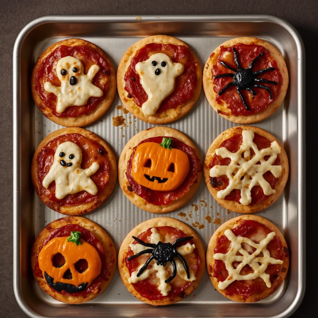 Halloween Mini Pizzas