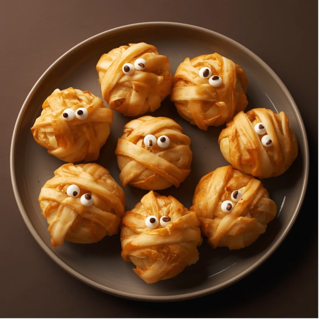 Halloween Mummy Puff Pastry Bites