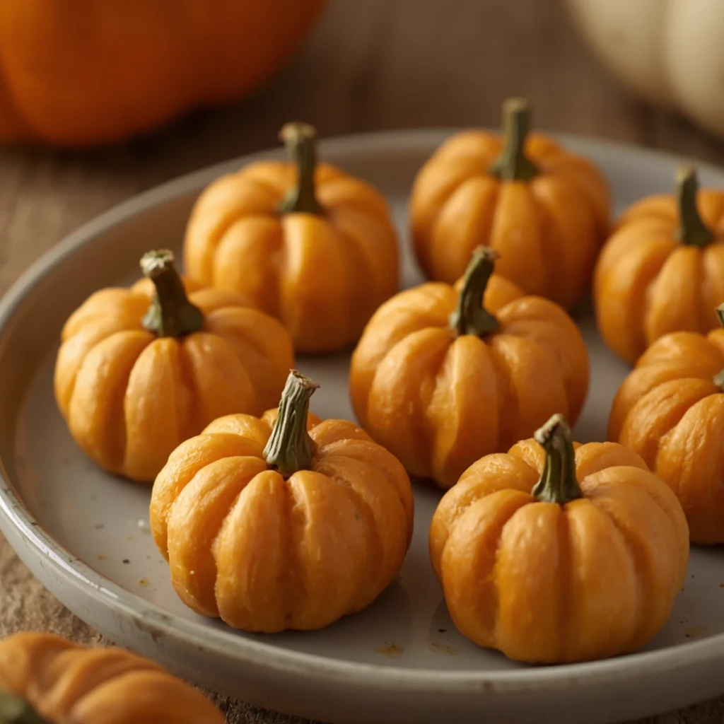 Pumpkin Shaped Puff Pastry Bites