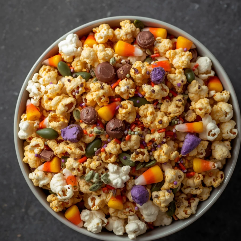 Vegan Halloween Popcorn Mix
