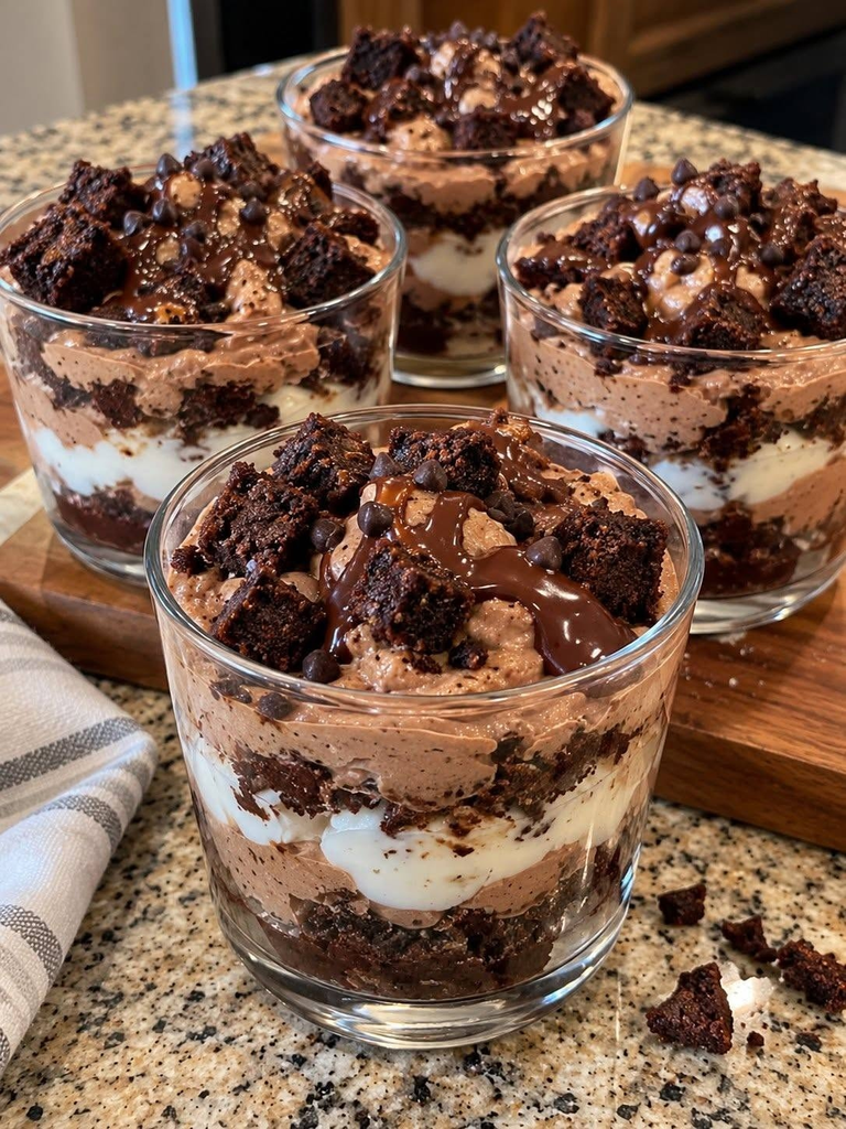 HIGH-PROTEIN CHOCOLATE BROWNIE YOGURT CUPS