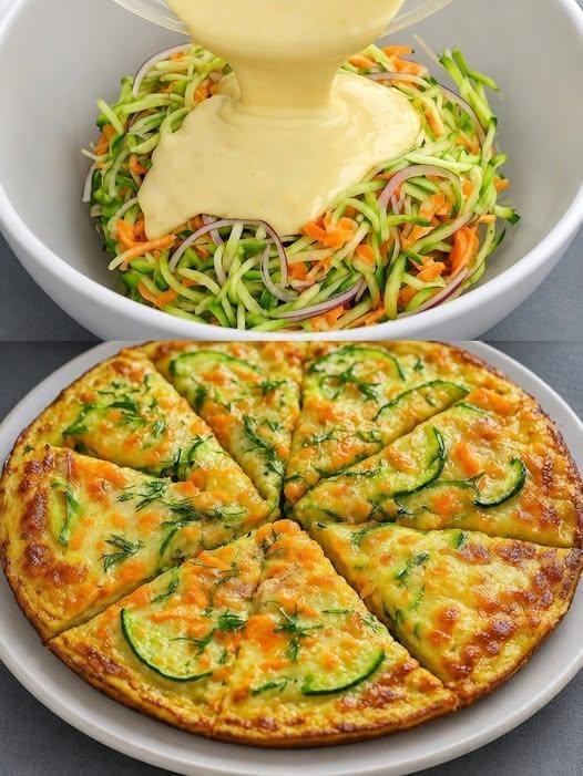 Zucchini & Carrot Crustless Pizza