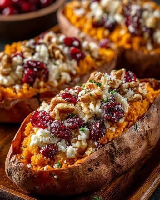 Cranberry Apple Twice-Baked Sweet Potatoes