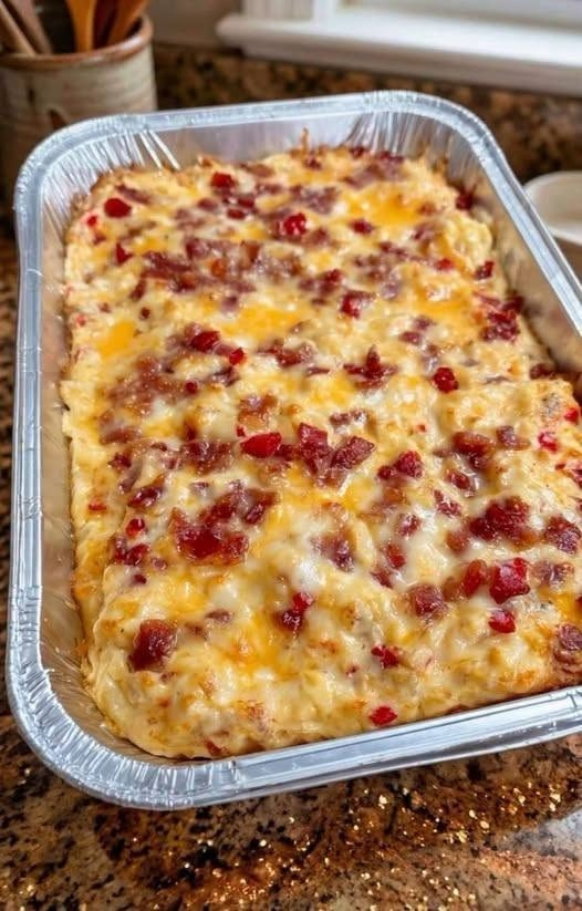 Cheesy Chicken Bacon & Red Pepper Casserole