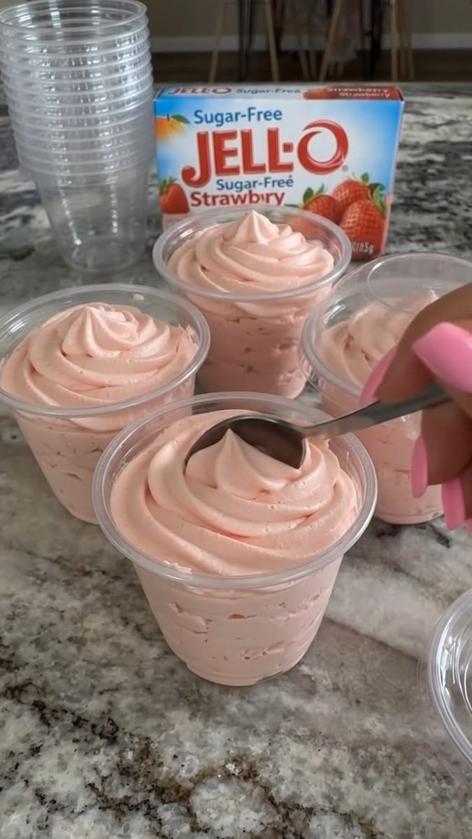 Strawberry Cheesecake Protein Fluff Cups