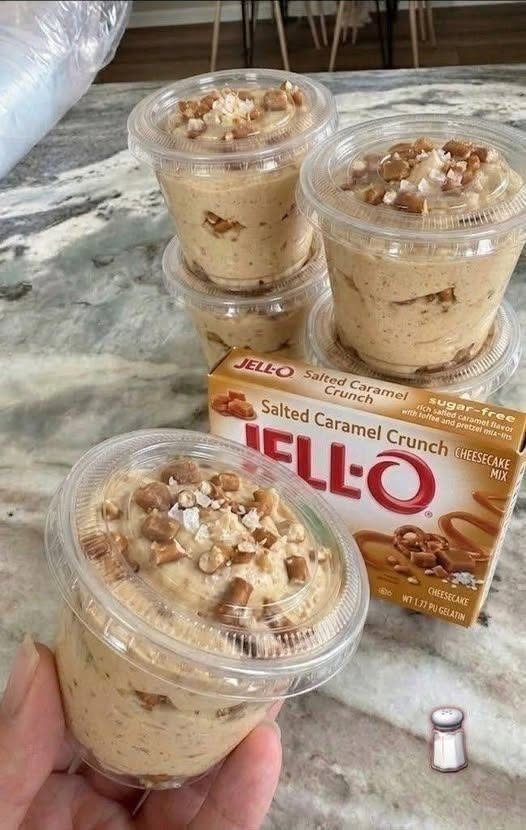Salted Caramel Crunch Protein Fluff Cups